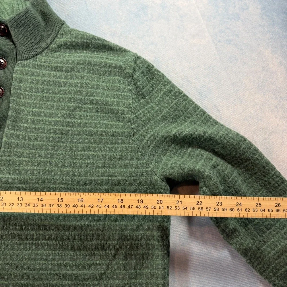 UNTUCKit Engwen Sweater Mens L Green Good Merino Wool Mock Neck 40952